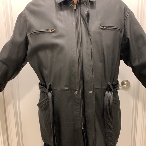 Vintage Wilson Men’s Black 100% Leather Coat - extra large size - Picture 5 of 11